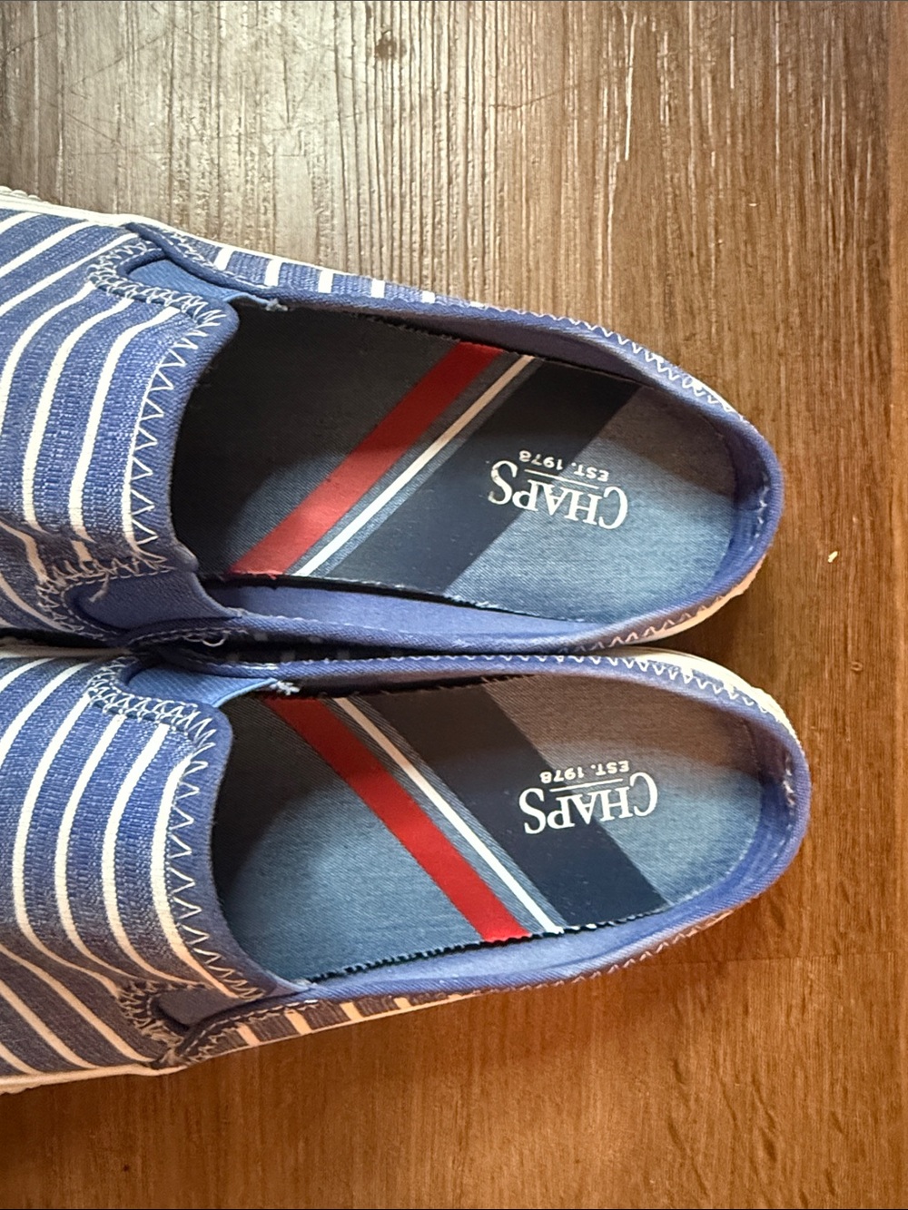 Chaps Women’s Blue Striped Slip-On Shoes size 8.5M EUR 39 - Picture 3 of 8